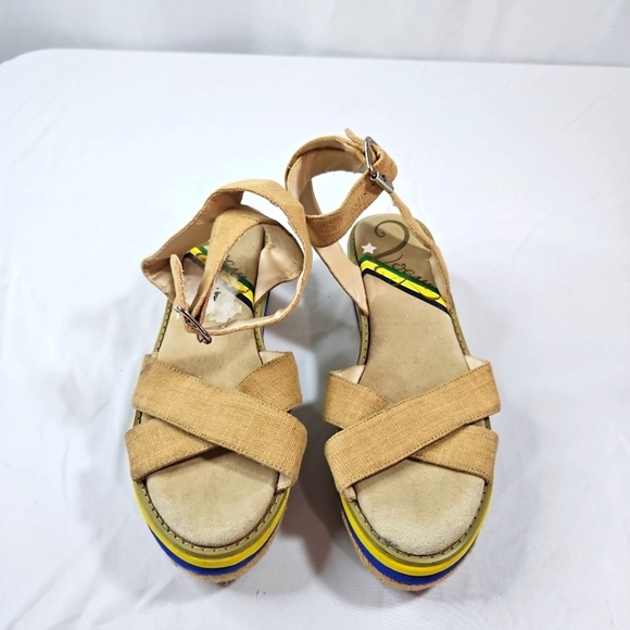 Vogue Tan Cloth Funky Angel Sandals Size 8.5 - Picture 3 of 9